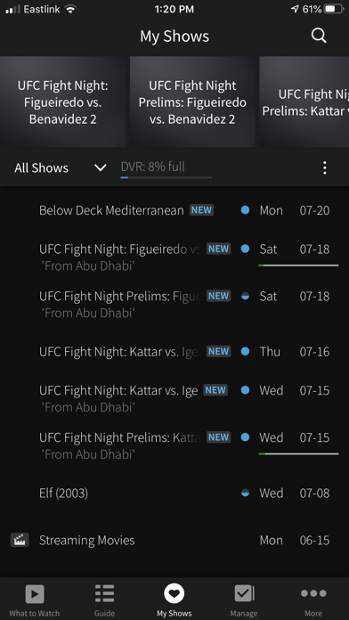 Eastlink TiVo Screenshot