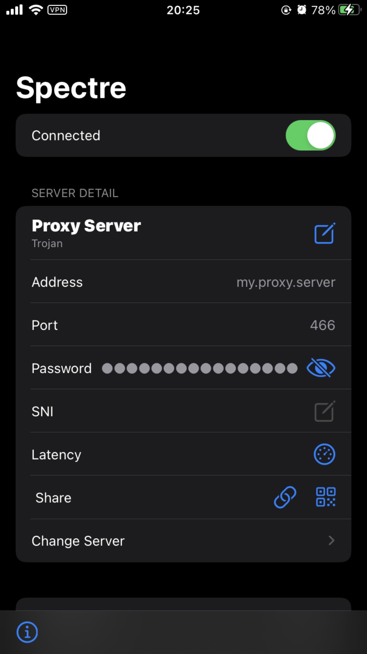 Spectre VPN screenshot 1