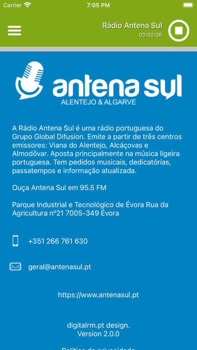 Screenshot #2 pour Rádio Antena Sul