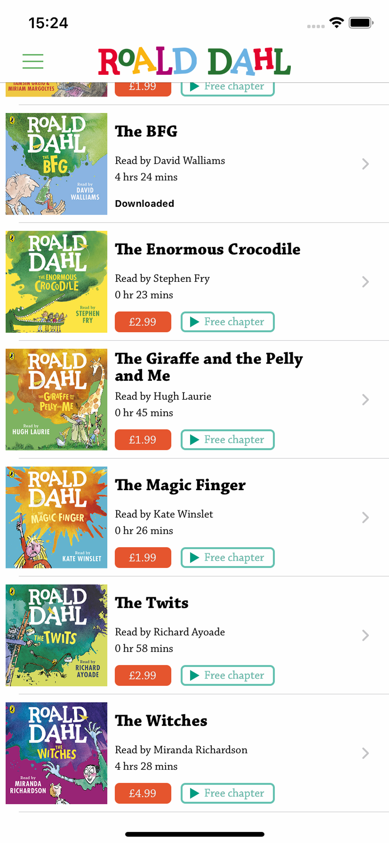 Roald Dahl Audiobooks