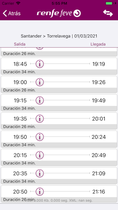 Horarios Renfe Feve Screenshot