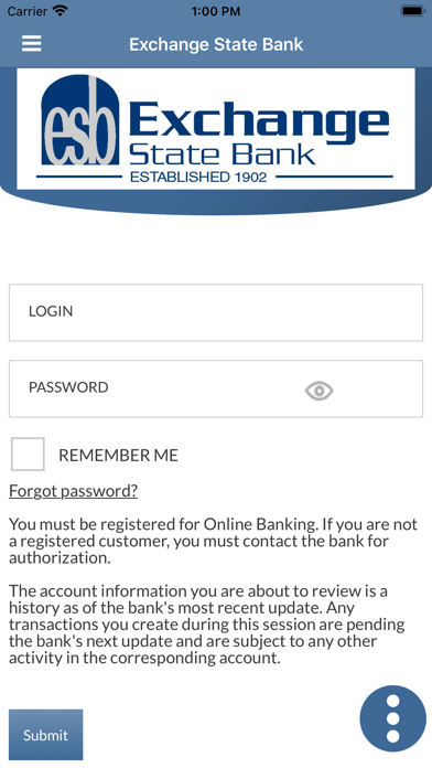 Exchange State Bank IA Screenshot