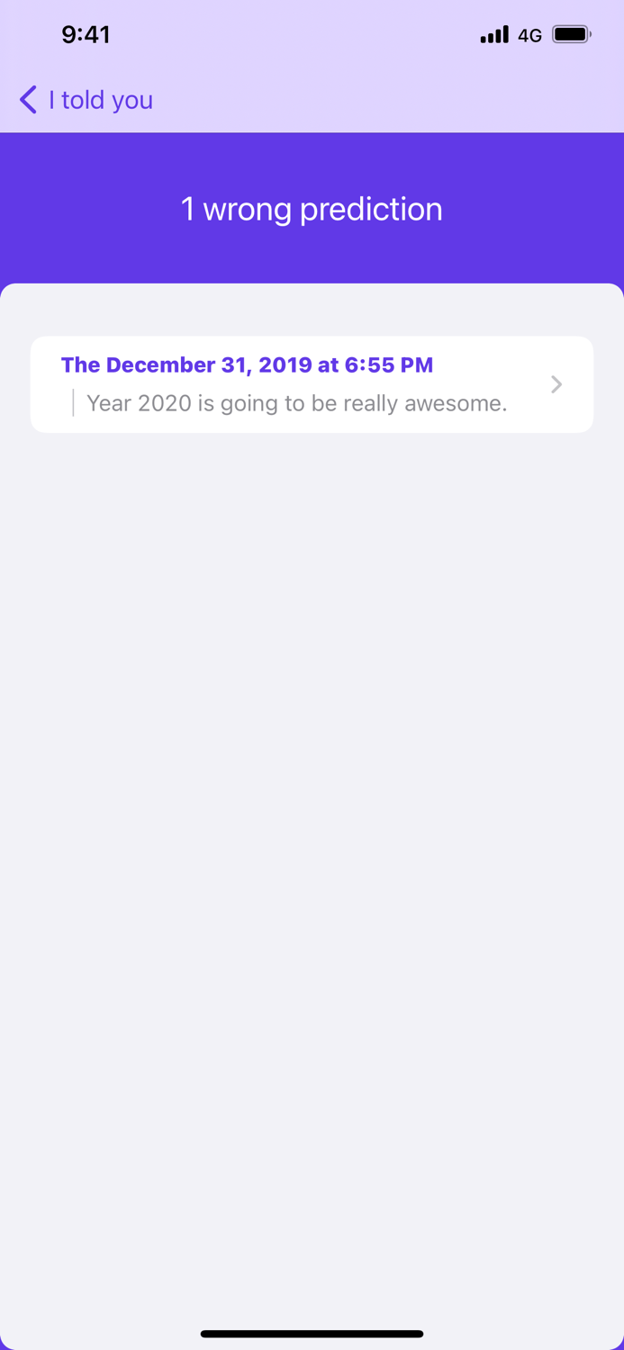 I told you I was right