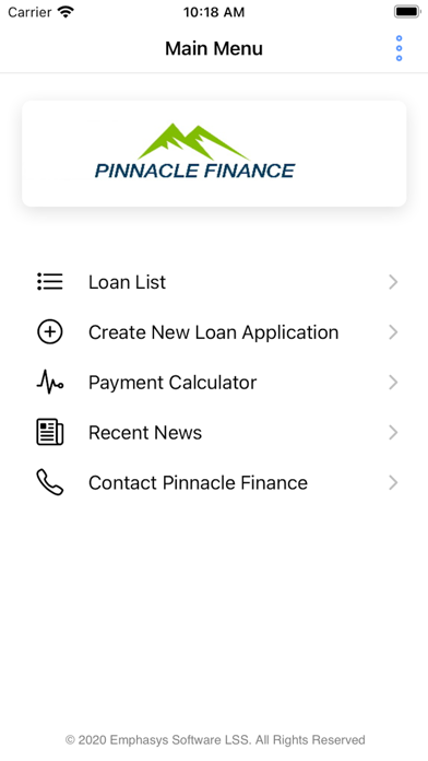 Pinnacle Finance Mobile App Screenshot