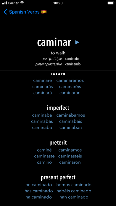 Spanish Verbs Screenshot