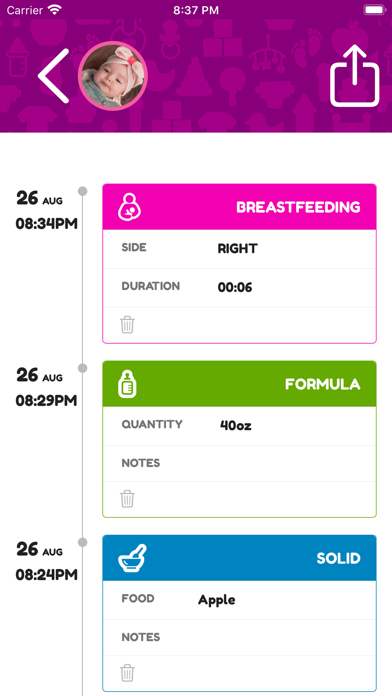 Breastfeeding Baby Tracker Screenshot