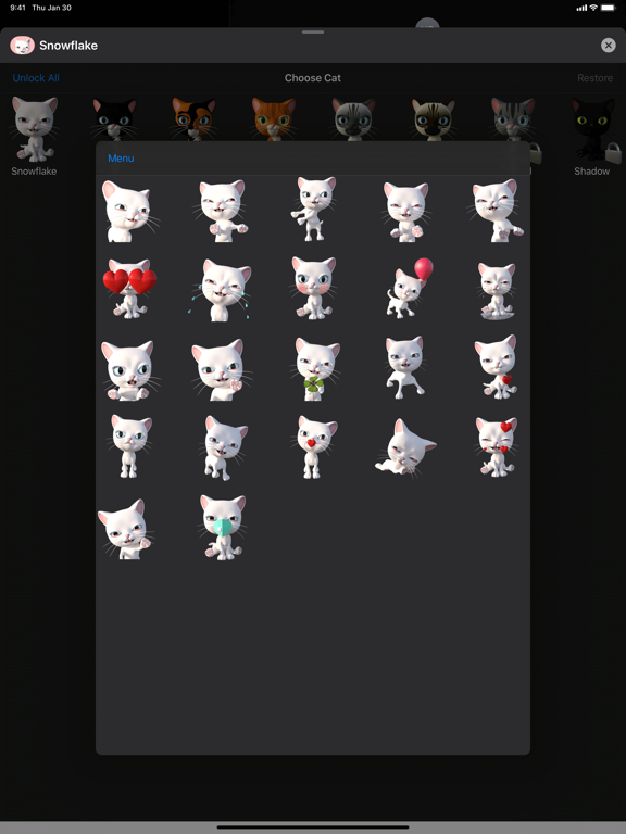 Screenshot #4 pour 3D Animated Cat Emoji Stickers