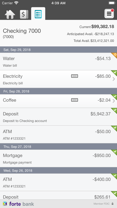 Forte Bank Biz Mobile Banking Screenshot