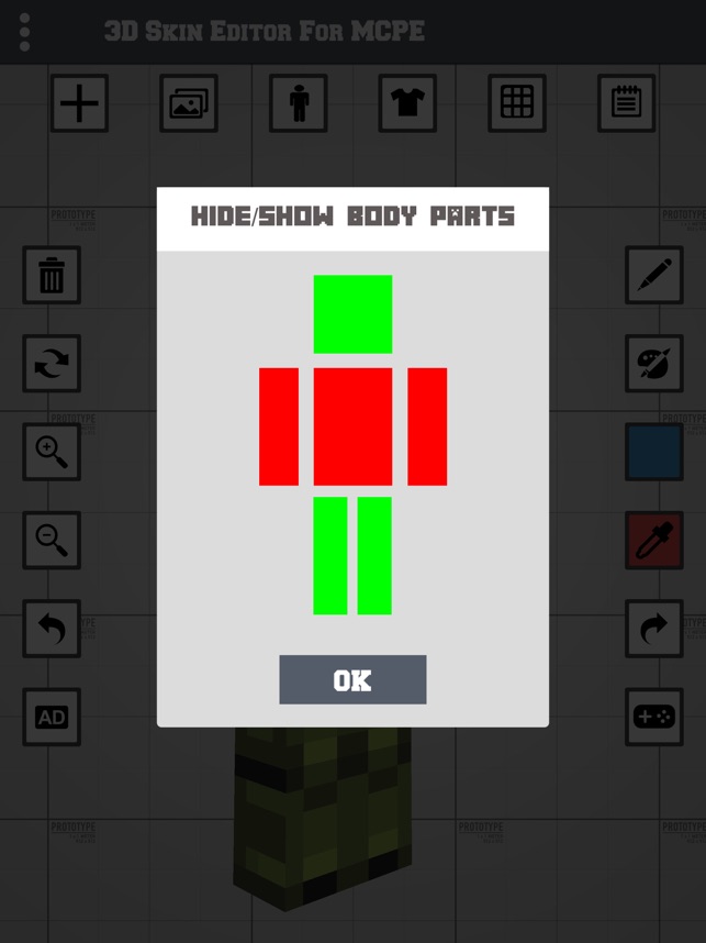 Skin Editor for Minecraft PE (3D) 
