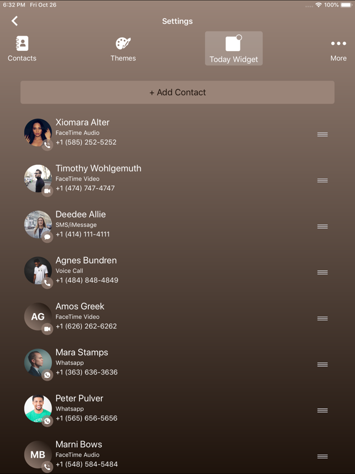 Speed Dial with Contact Widget