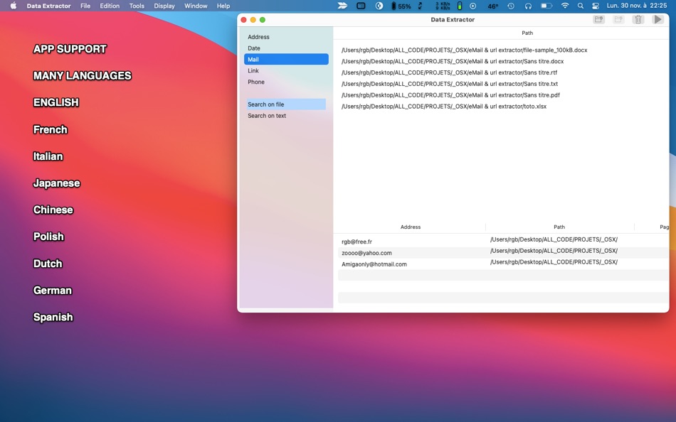 #2. Datas Extractor (macOS) 由: devulder jean-paul