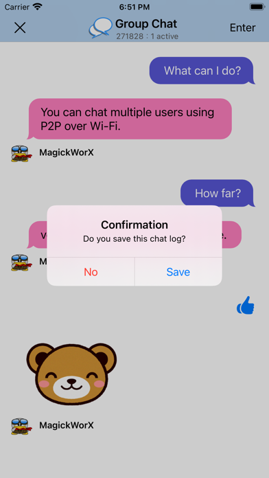 xChatz - Chat app with Wi-Fi Screenshot