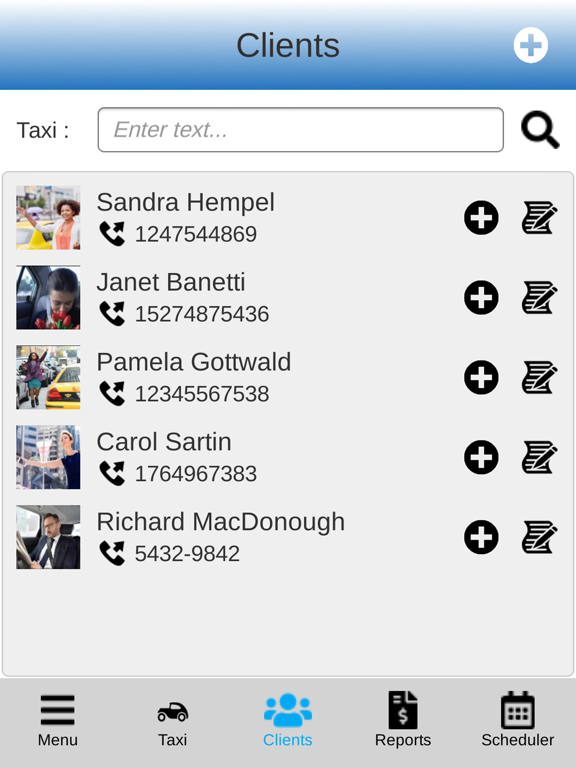 Taxi Scheduling Software Screenshots