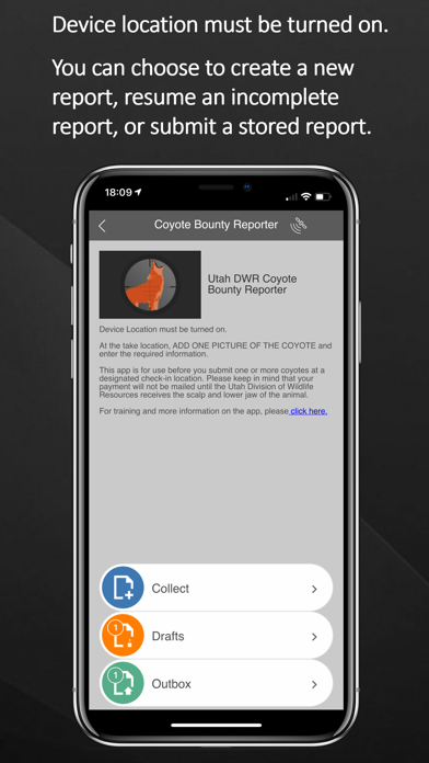 Coyote Bounty Reporter Screenshot