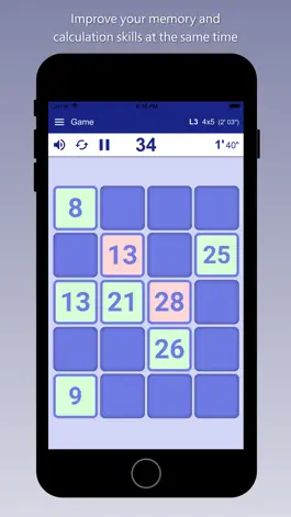 Game screenshot Memory+ (Memorize & Calculate) mod apk