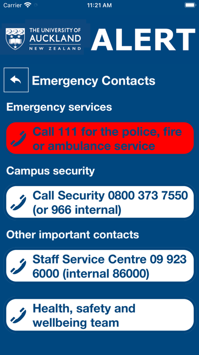 UoA Alert Screenshot