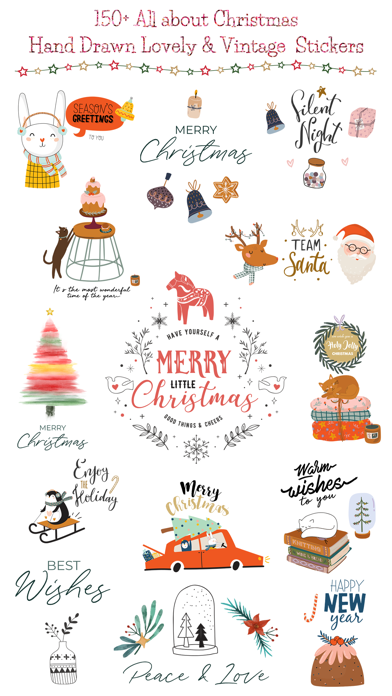 Screenshot #1 pour Christmas Hand Drawn Stickers