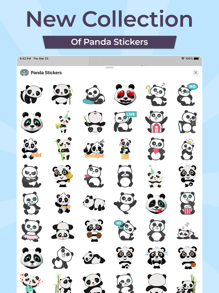 Lovely Panda Stickers  Emojis
