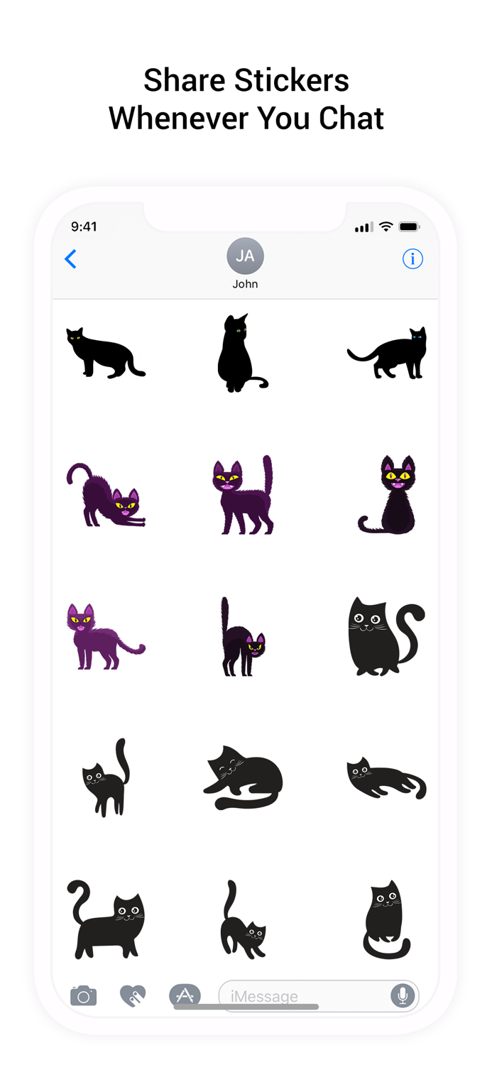 Black Cat Sticker for iMessage