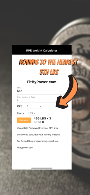 ‎RPE Weight Calculator Capture d'écran