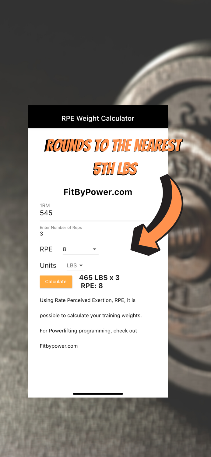 RPE Weight Calculator