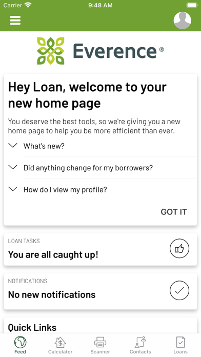 Everence FCU Real Estate Loan Screenshot