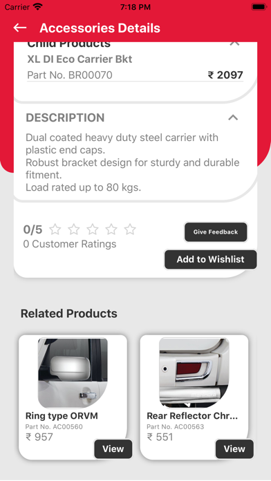Mahindra Genuine Accessories Screenshot