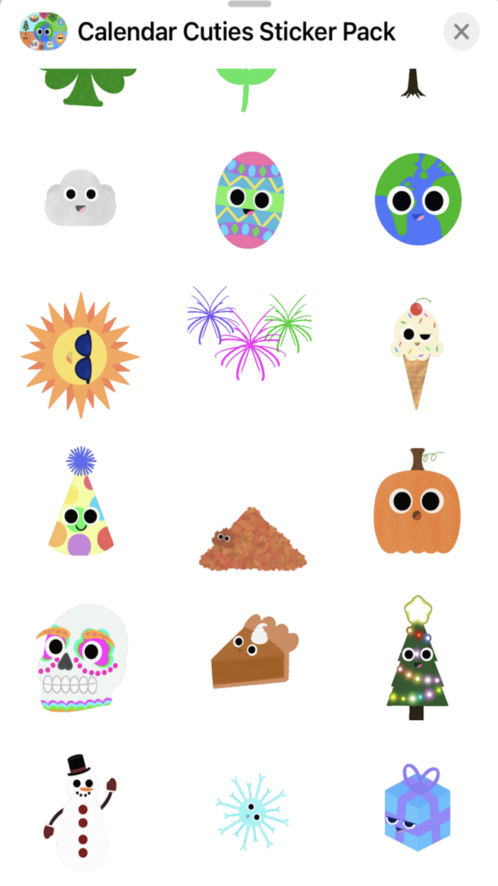 Calendar Cuties Sticker Pack