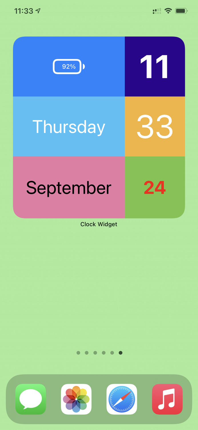 Clock Widget - Funky Colors