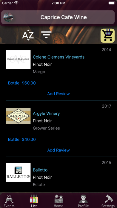 Caprice Cafe Wine screenshot 2