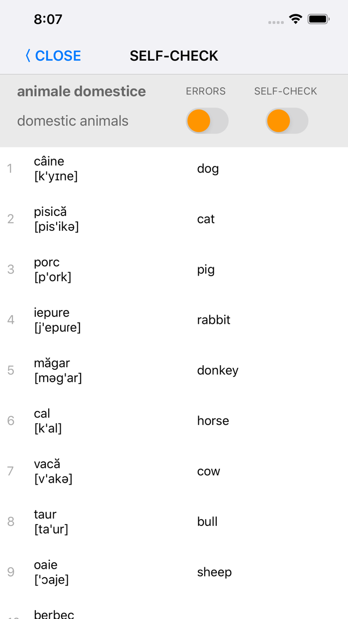 Learn Romanian words with ST