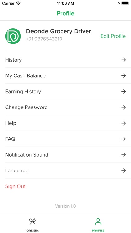 DEONDE Grocery Driver