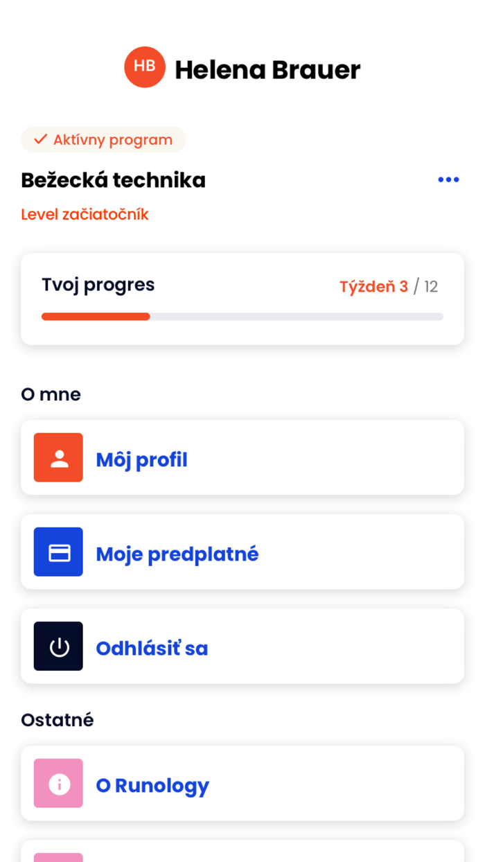 RUNology bežecká aplikácia