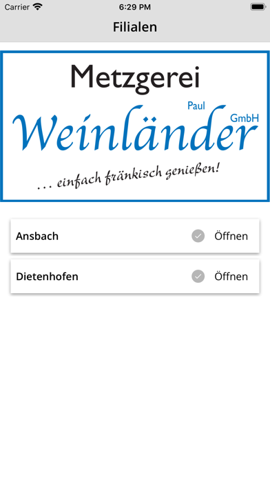 Metzgerei Weinländer Screenshot