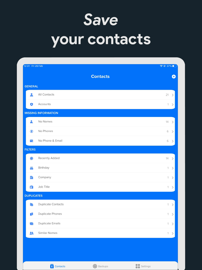Contacts Copy Data to Cloud