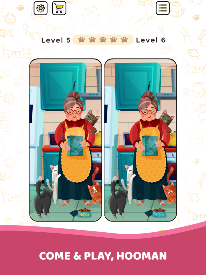 Cat game Find different spots