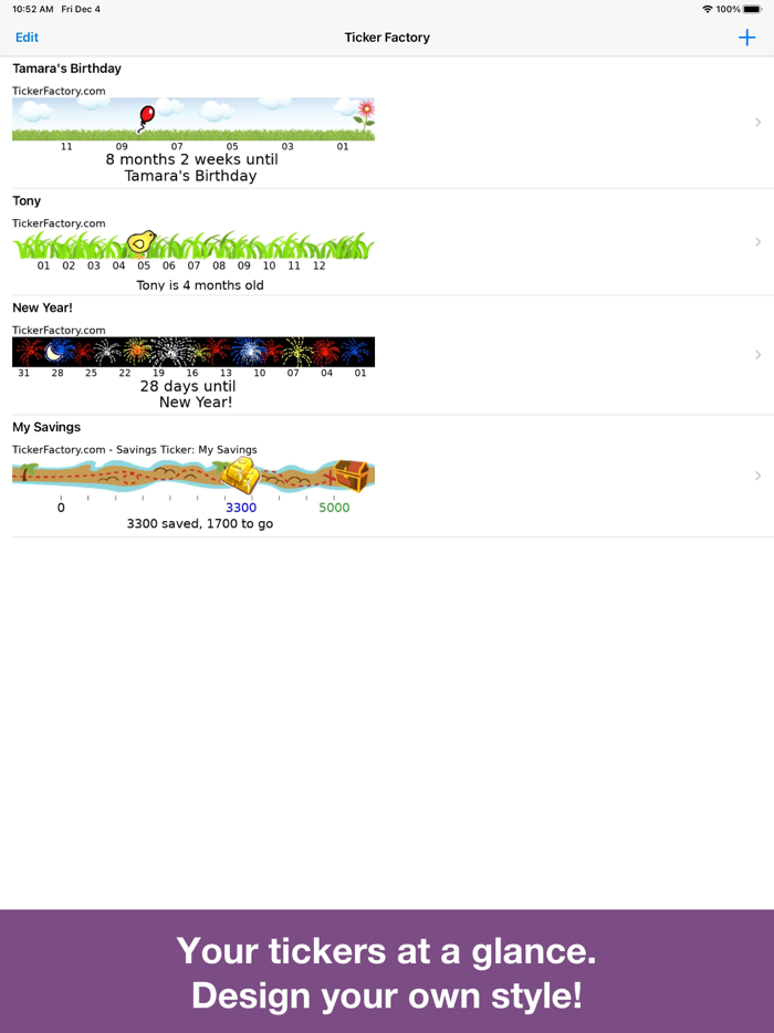 Ticker Factory Widget