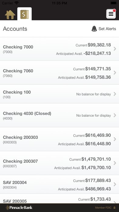Pinnacle Bank Mobile Business Screenshot