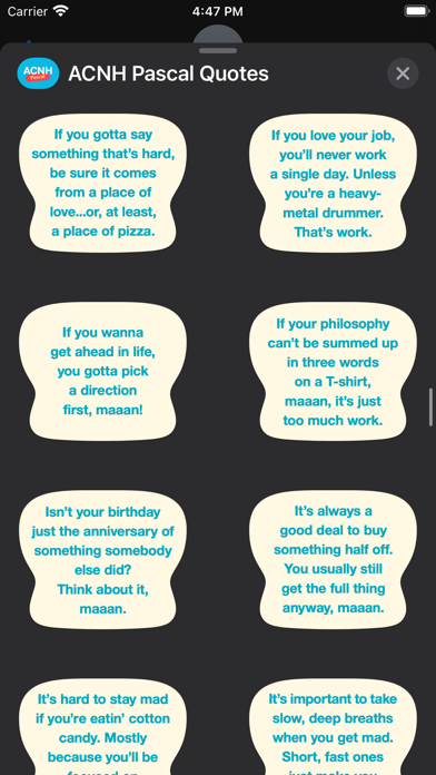 ACNH Pascal Quotes Screenshot