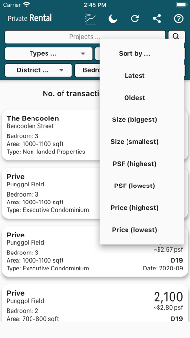 Private Rental Screenshot