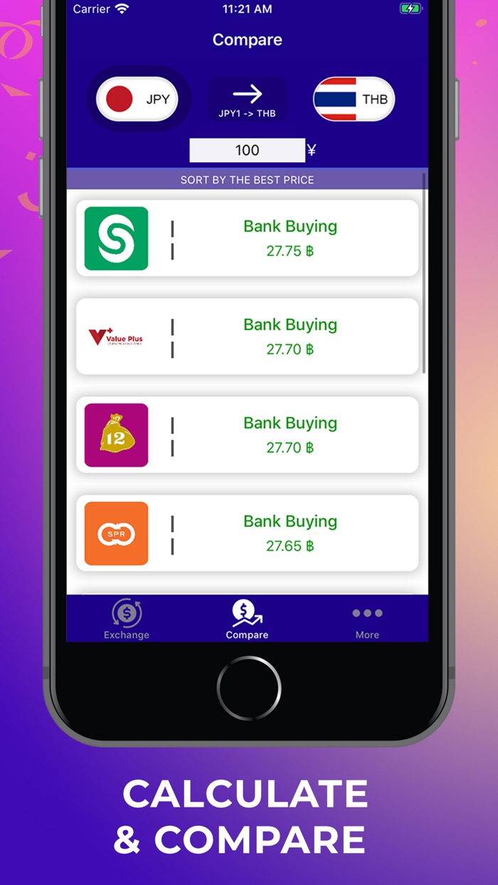 Thai Exchange THB Rates Today