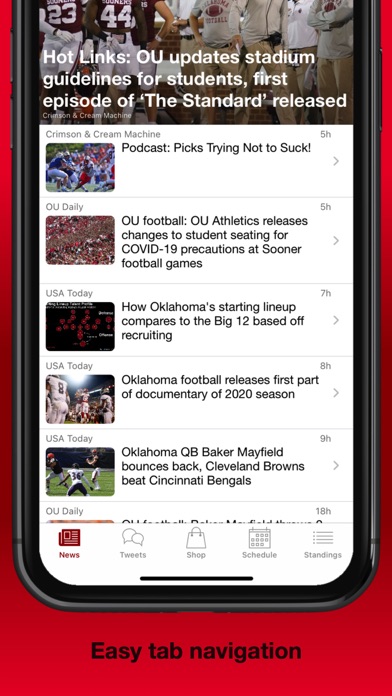 SoonerApp Oklahoma Football Screenshot