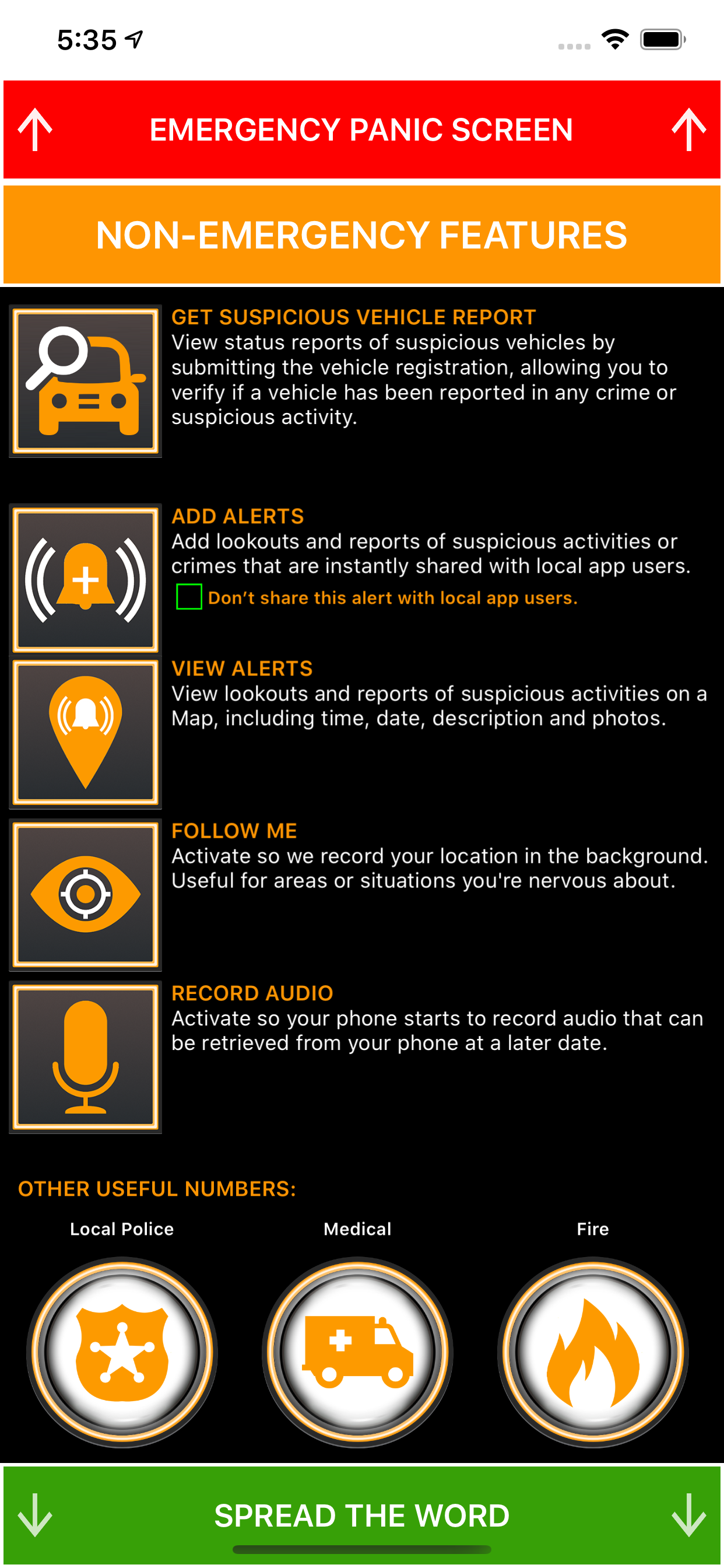 Woza panic button app