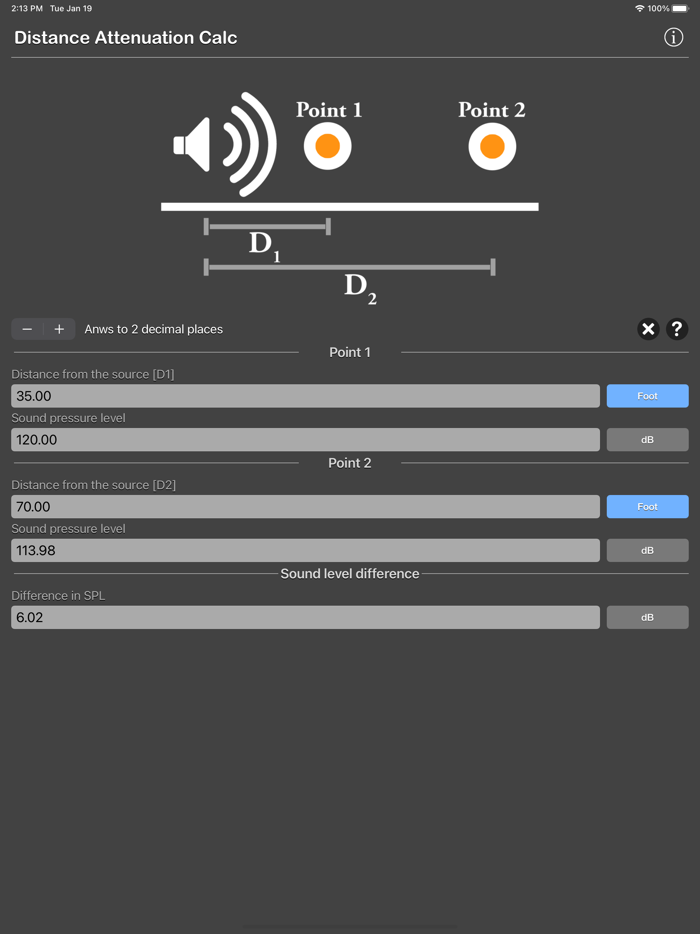 Distance Attenuation Calc
