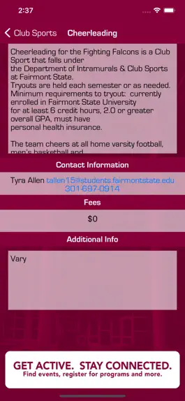 Game screenshot Fairmont State Falcon Center hack