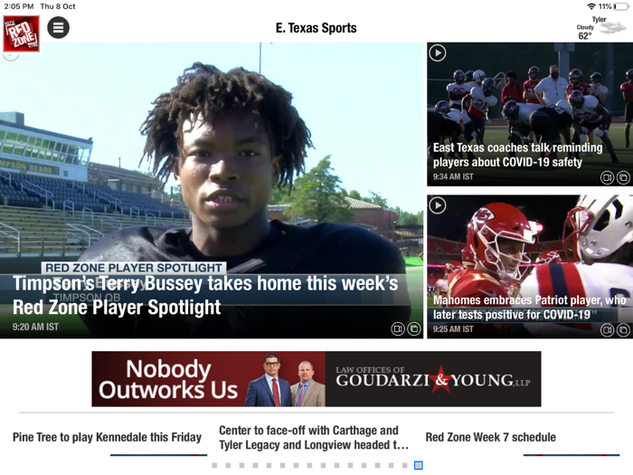 KLTV and KTRE Red Zone