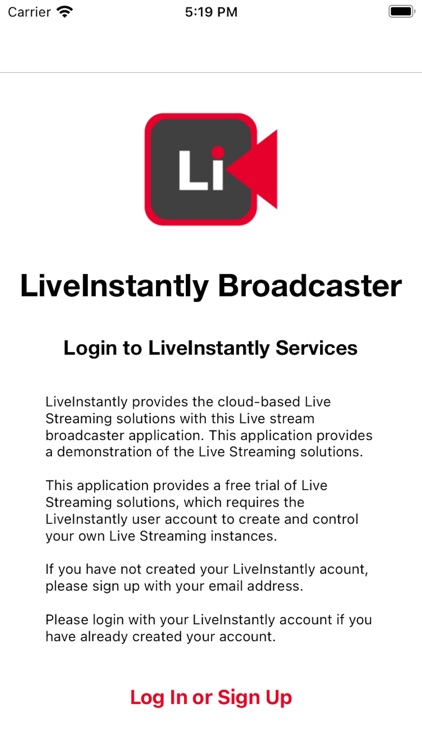 LiveInstantly Broadcaster