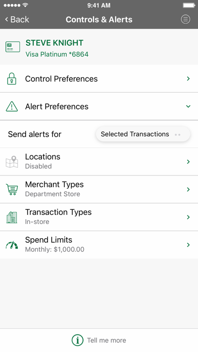 Merchants Bank Credit Card App Screenshot