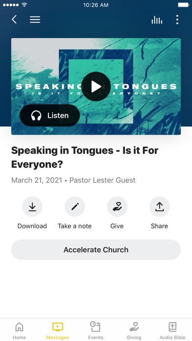 Accelerate Church MI Screenshot