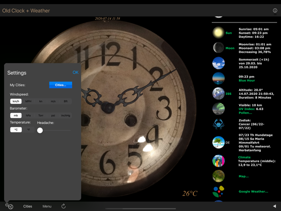 Old Clock+Weather iPad app afbeelding 5